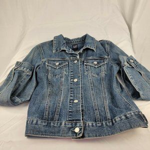 Gap Women’s Blue Jean Jacket Size Small Denim With Snap Closures